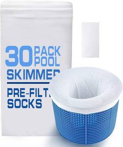 lot 13399 image: GOKU 30-Pack Swimming Pool Filter Skimmer Socks for Inground & Above Ground Pool Fine Mesh Leaves Pollen Catcher Debris Pre-Filter Scum Sock, Pool Basket Net Protector Strainer Screen Liners Savers