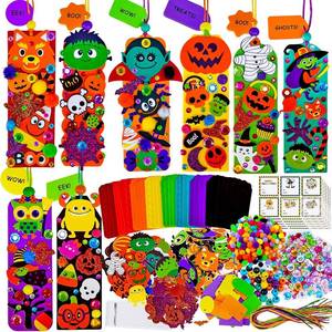 lot 13410 image: Winlyn 36 Sets Halloween Crafts Kits Fall Kids Crafts DIY Halloween Bookmarks Ornaments Art Sets Jack-O-Lantern Monster Bats Foam Stickers Arts and Crafts for Kids Classroom Activities Party Favors