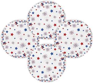lot 13413 image: 4th of July Round Placemats Set of 4 Patriotic Stars Place Mats Washable Woven Placemat Fireworks Independence Day Circle Braided Table Mat for Kitchen Dining Table Memorial Day Holiday Party 15 Inch
