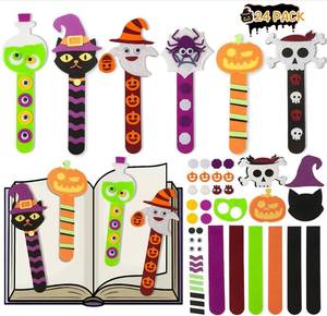 lot 13422 image: Halloween Crafts for Kids, Halloween Bookmark DIY Craft 24Pack, Halloween Party Favor Trick or Treat, Goodie Bag Gifts Toys, Classroom Prizes for Kids Art Activities ( 2)