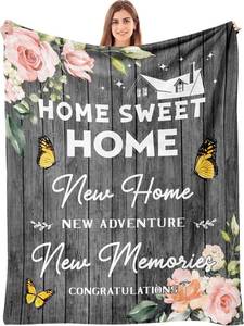 lot 13423 image: New Home Gifts Blanket, House Warming Gifts for New Home, Perfect New Home Gift Ideas for Women, Family, & Couples - Ideal Homeowner & New Apartment Housewarming Gifts Throw Blanket 60 x 50