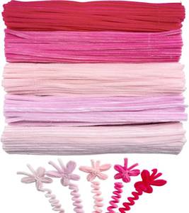 lot 13454 image: Craft Pipe Cleaners, 500pcs 5 Colors Pink Pipe Cleaners Craft Supplies Chenille Stems for Handmade Gift Flower Bouquet DIY Art and Craft Projects (6 mm x 12 Inch)