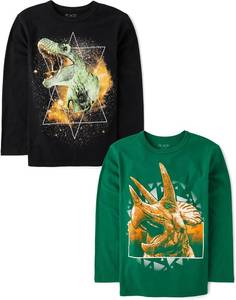 lot 13511 image: The Childrens Place Boys Animals,Cars Short Sleeve Graphic T-Shirts,3 Pack Size XXL