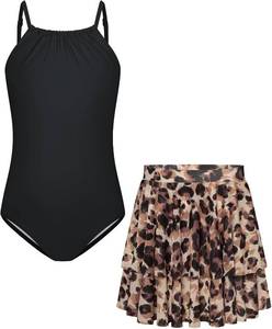 lot 13518 image: GRACE KARIN Swimsuit for Girls One Piece Bathing Suit with Skirt Swimwear Size 6 Black
