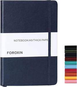 lot 13525 image: foroxin Lined Journal Notebook - Dark Blue A5 Hardcover Leather Notebook for Women Men, 8.3 x 5.7 College Ruled Journals for Writing, 192 Pages 80gsm Thick Paper for Work, Office, School, Home