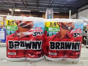 lot 18005 image: Lot of 2. Brawny Paper Towels Family Pack  2 Family Rolls Per