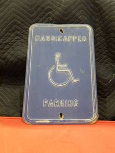 lot 3558 image: Metal Handicapped Parking Sign