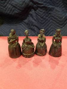 lot 3563 image: Victorian Era Bronze Lady Bell Collection