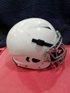 lot 3575 image: Schutt White Football Helmet with Gray Facemask