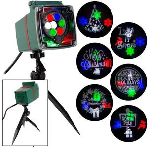lot 3581 image: LightShow Static Multi Color Merry Christmas LED Projector Light