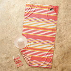 lot 3600 image: Better Homes & Gardens Coral Stripe Quick Dry Travel Beach Towel  38  x 72