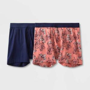 lot 3630 image: Mens Floral Print Boxer Briefs 2pk - Goodfellow & Co Rose Pink S
