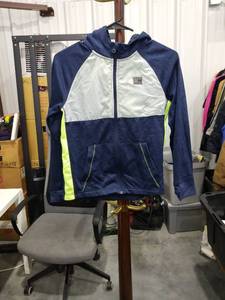 lot 3678 image: Russell Dri-Power 360 Youth Hoodie NavyNeon 10-12Y