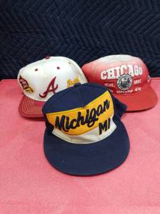 lot 3701 image: Sports Team Baseball Cap Collection - Atlanta, Chicago, Michigan