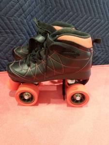 lot 3711 image: Lenexa Hoopla Kids Roller Skates for Kids Children - Girls and Boys - Kids Rollerskates - Childrens Quad Derby Roller Skate for Youths BoyGirl - Kids Skates (Black wRed Wheels) Size 5