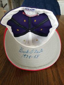 lot 105 image: Buck ONeil Signed Kansas City Monarchs Baseball Cap