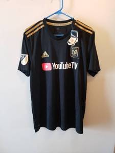 lot 113 image: Mens Adidas Los Angeles Football Club Replica Jersey Top, Size Large, Black
