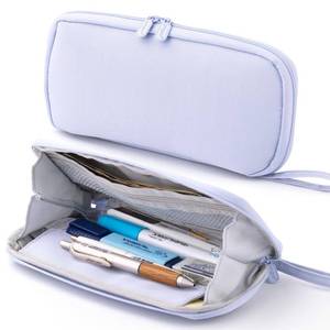 lot 66 image: ANGOOBABY Pencil Case Wide Opening Durable Pen Pouch Lightweight Portable Pencil Bag with Handle for School Teen Girl Boy Men Women Adults Blue