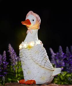 lot 68 image: Nacome Solar Goose Outdoor Statues for Garden Outside Decor with Glowing Flower Clearance for Porch Yard Art Lawn Ornaments Patio Balcony - Birthday Gifts for Women Mom Grandma(White)