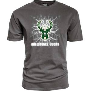 lot 1072 image: Milwaukee Bucks NBA Officially Licensed T-Shirt Ringspun Electric Black, Large