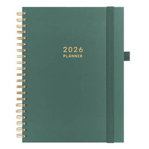 lot 2805 image: And Per Se 2026 Planner, A4 Size-Daily, Weekly & 18-Monthly Planner, Daily Schedule, Monthly Tabs, 100 GSM Thick Paper(Forest Green)