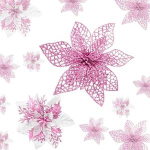 lot 2844 image: vannyster 20 Pcs Large Artificial Christmas Flowers with DIY Clips, Poinsettia Christmas Flowers Decoration for Xmas Tree and Wreath Ornaments, Xmas New Year, Party, Holiday Decor(Pink)