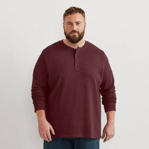 lot 2859 image: Big & Tall Eddie Bauer Thermal Henley Long Sleeve Tee, Mens, Size 3XL Tall, Black Red