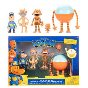 lot 2900 image: Dog Man Movie Action Figures Multipack Set, Includes 2.5 Inch Scale Figures - Inspired by The Movie Toys from Jakks Pacifics Wave #2, Includes, Lil Petey, Petey, Grandpa, and 80-HD