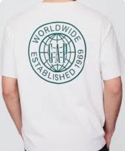 lot 1126 image: GAP Tshirt, Worldwide Established 1969 Beige Mens Size Large