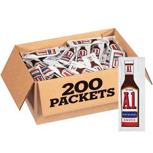 lot 1132 image: A.1. Original Steak Sauce Single Serve (0.5 oz Packets, Pack of 200) Best By 012126