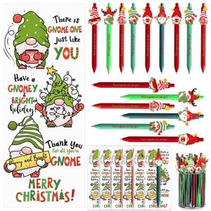 lot 1135 image: AmazingSpark 120 Sets Christmas Gnome Pens Bulk Xmas Gnome Themed Gifts Ballpoint Retractable Pen with Inspirational Bookmarks for Christmas Party Favors Goodie Bags Stuffer Staff Office