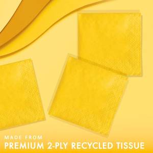 lot 1142 image: Creative Converting Touch of Color 50 Count 3-Ply Paper Beverage Napkins, School Bus Yellow , one size (10 Packages)