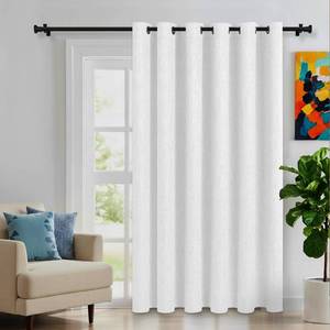 lot 1149 image: Linen Look Blackout Curtains for Bedroom - Extral Wide Thermal Insulated & Privacy Protection Patio Sliding Door Drape - Grommet Thick Textured Panel for Living Room, W100 x L96 inches, White