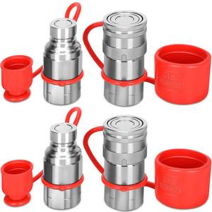lot 1168 image: 12 NPT Skid Steer Hydraulic Couplers,Skid Steer Quick Connect Fittings with 2PCS Dust Caps,Hydraulic Quick Connect with Most Models of Skid Steers Loaders, 2 Sets(ISO16028)