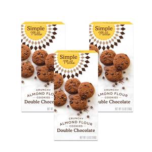 lot 1170 image: Simple Mills Almond Flour Double Chocolate Chip Cookies, Gluten Free and Delicious Crunchy Cookies, Organic Coconut Oil, Good for Snacks (Packaging May Vary), 5.5 Ounce (Pack of 3)