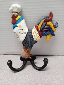 lot 1179 image: Decorative Rooster Chef Wall Hook