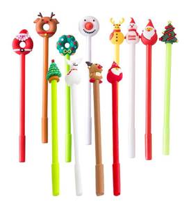lot 1208 image: YYaaloa 36pcs Christmas Gel Ink Writing Pens 0.5 mm Black Ink Fun Kawaii Pens Santa Claus, Christmas tree,Snowman Bulk for Office Supplies(Christmas 36pcs)