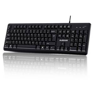 lot 2912 image: AUSDOM Y2 Wired USB Keyboard with Number Pad,Spill-Resistant,Chiclet Keyboard,Adjustable Tilt, Ergonomic Office Keyboards for Windows Mac PC Laptop,Full Size Key Board