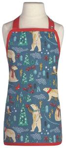 lot 107 image: Now Designs Jubilee 100% Cotton Kids Apron Holiday Polar Bear Winter Wilderland