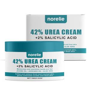 lot 111 image: Norelie Urea Cream 42% with 2% Salicylic Acid - Foot and Heel Moisturizer for Dry, Cracked Skin - Non-Greasy Hydrating Cream for Feet, Hands, and Elbows, Softens Calluses and Rough Skin, 3.53oz
