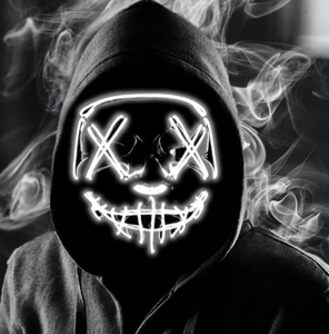 lot 112 image: Boolavard Halloween Mask LED Light up Mask  (White)