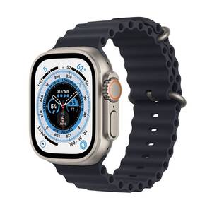 lot 116 image: Apple Watch Ultra GPS  Cellular 49mm Titanium Case with Midnight Ocean Band, One Size (Renewed)- Retails $310