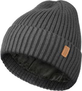 lot 2960 image: Warm Winter Beanie, Unisex, Soft Fleece Lined Knit, Cuffed Cap (Dark Gray)
