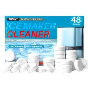 lot 2966 image: 48 Pack Ice Machine Cleaner Descaler Tablets-Ice Maker Cleaner Compatible with Frigidaire,Opal,GE Profile, Kitchenaid,Nickel Safe Scale Remover for Countertop,Nugget Ice Makers
