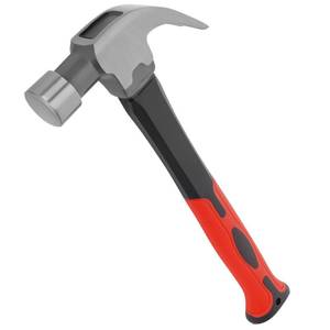 lot 2976 image: 8OZ Claw Hammer with Fiberglass Handle, Drop Forged Claw Hammer, All Purpose Hammer, Smooth Face, Shock-Absorbing Grip