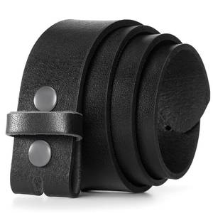 lot 2989 image: Leather Belt for men - Genuine Leather Belt without buckle- (Black) 1.5 inch Wide, 38 inch to 1st hole, 47 inch long total