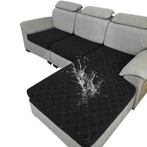 lot 2998 image: Waterproof 3 Pieces Couch Cushion Covers for Sectional Sofa, L Shape Chaise Lounge Sofa Cushion Covers Couch Seat Covers Washable (2PC  1 Chaise, Black)