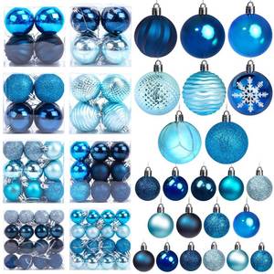 lot 3012 image: 100PCS Shatterproof Christmas Ornament Ball Set, Assorted Glitter Baubles for Tree Decorations and Wreaths