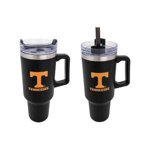 lot 3072 image: Desert Cactus University of Tennessee UT Knoxville Volunteers Vols Large Insulated Stainless Steel Handle Lid Straw Reusable Double Walled Cup Hot Cold Drinkware (40oz Ounce Rally Tumbler Design D)