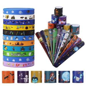 lot 3075 image: 48 Pcs Halloween Party Favors ,Halloween Slap Bracelets Rubber Wristbands